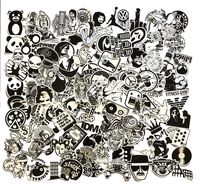 Black and White Sticker Vinyls Decals for Laptop,Kids,Cars,Motorcycle,Bicycle,Skateboard Luggage,Bumper Stickers Hippie Decals Bomb Waterproof (Black White 120PCS)