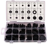 Ram-Pro 125 Piece Rubber Grommet Eyelet Ring Gasket Assortment, Set of 18 Different Sizes, with See-Through Divided Organizer Case - Ideal for Automotive, Plumbing, and PC Hardware/Piano Repair etc.