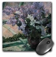 3Drose LLC 8 X 8 X 0.25 Inches Mouse Pad, Lilacs in a Window by Mary Cassatt Impresionist (Mp_126443_1)
