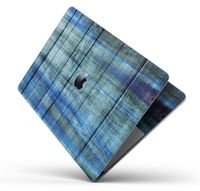 Wood Pattern Design Skinz Premium Full-Body Cover Wrap Decal Skin-Kit for The Apple MacBook 13" Pro 2017+ (A1708) - Blue and Green Tye-Dyed Wood
