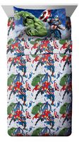 Marvel Avengers Blue Circle Twin Sheet Set- 3 Piece Set Super Soft and Cozy Kid's Bedding Features Captain America, Hulk, Iron Man, and Thor- Fade Resistant Microfiber Sheets (Official Marvel Product)