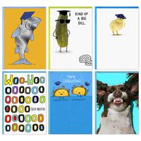 Hallmark Shoebox Funny Graduation Cards Assortment (6 Cards with Envelopes)