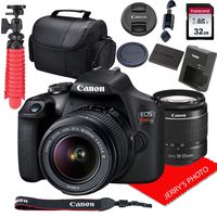 Canon EOS Rebel T7 DSLR Camera w/ 18-55mm F/3.5-5.6 III Lens + 32GB SD Card + More