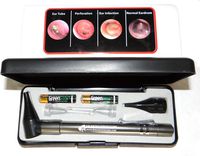 EAR GATOR LED Lighted Ear CURETTES plus HARD CASE-Third Generation Dr Mom Slimline Stainless LED Pocket Otoscope includes True View Full Spectrum LED and Pocket Clip