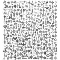 JIALEEY 300 PCS Wholesale Bulk Lots Jewelry Making Charms Mixed Smooth Tibetan Silver Alloy Charms Pendants DIY for Necklace Bracelet Jewelry Making and Crafting