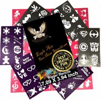 Eagle Art Face Paint Stencils | Bigger Stencils | X-Large 2x2.4, Large 2x1.8, Medium 2x1.4 Size | Flex to Follow Contour Body & Face for Perfect Application | Reusable Adhesive Stencils
