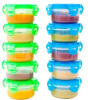 Elacra Baby Food Storage Containers [3.4 oz, 10-Piece] Small Containers with Lids for Kids and Toddlers, Leakproof and Airtight