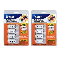 Terro T334SR 2 Pack - 8 Discreet Multi-Surface Liquid Ant 8 Bait Stations, Clear