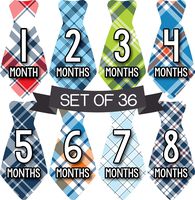 Milestone Stickers Boy - Monthly Baby Stickers Boy - Baby Boy Monthly Stickers - Tie Stickers for Boys - Baby Milestone Stickers - Baby Month Stickers - Boys Ties for Boys