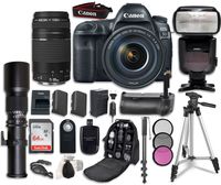 Canon EOS 5D Mark IV Digital SLR Camera Bundle with EF 24-105mm f/4L IS II USM Lens + Canon EF 75-300mm f/4-5.6 II Lens + Professional Accessory Bundle (15 items)