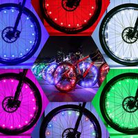 DAWAY Led Wheel Bike Lights - A01 Bright Bicycle Spoke Light (2 Tire Pack), Safety Cool Bike Accessories for Burning Man, Xmas Gifts for Girls Boys Kids, Battery Included, White