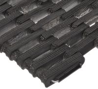 Durable Durite Recycled Tire-Link Outdoor Entrance Mat, Straight Weave, 14" x 22", Black