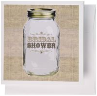 3dRose Country Rustic Mason Jar Brown BrI wouldal Shower - Greeting Cards, 6 x 6 inches, set of 6 (gc_128550_1)