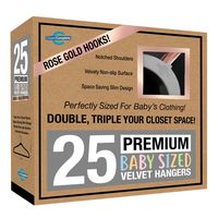 Closet Complete Baby Velvet Hangers, Premium Quality, True-Heavyweight, Virtually-UNBREAKABLE, Ultra-Thin Space Saving No-Slip, Perfect Size for Baby 0-48 months 360° SPIN, ROSE GOLD Hooks, GRAY, 25pc