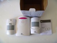 1byone Wireless Home Security Driveway Alarm, 1 Battery-operated Receiver and 2 PIR Motion Sensor Detector Weatherproof Patrol Infrared Alert System Kit
