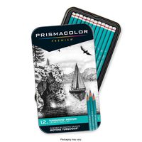 Prismacolor 24192 Premier Turquoise Graphite Sketching Pencils, Medium Leads, 12-Count