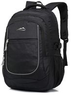 Backpack Bookbag for School College Student Travel Business Hiking with 15.6 Inch Laptop Compartment Night Light Reflective (Black)