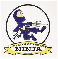 3dRose Funny Worlds Greatest Ninja Cartoon - Greeting Cards, 6 x 6 inches, set of 6 (gc_103390_1)