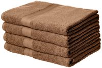 AmazonBasics Fade-Resistant Cotton Bath Towel - Pack of 4, Acorn Brown