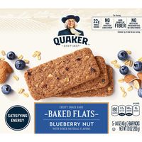 Quaker Baked Flats, Blueberry Nut, 5-3 Bar Packs