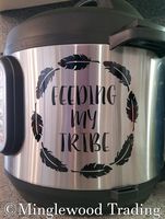 Feeding My Tribe 5.5" x 5.5" Vinyl Decal Sticker for Instant Pot - Feathers - 20 Color Options - Cobalt