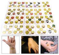 96 Pcs Emoji Temporary Tattoo Body Sticker for Kids Children Adults, Party Favors Supplies