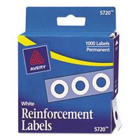 Avery Hole Reinforcements, White, 1000/Pack, PK - AVE05720