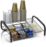 Officemate BreakCentral Multi Breakroom Organizer and Coffee Pod Holder, Black (28002)