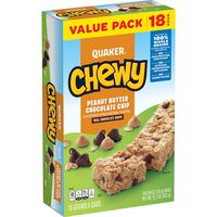 Quaker Chewy Peanut Butter Chocolate Chip, 18 Count