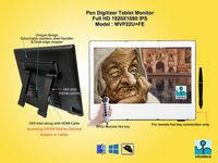 Yiynova MVP22U+FE Full HD Tablet Monitor,IPS Panel, With 5V3A USB, Detachable Cables with USB,DVI/HDMI connectors.(Mac, Windows, Linux)(Yiynova Cloud PC Ready)