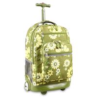 J World New York Sundance Rolling Backpack, Khaki Flower, One Size