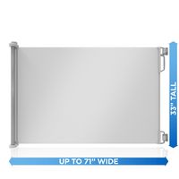 Perma Outdoor Retractable Baby Gate 33" Tall, Extends to 71" Wide, Gray