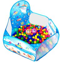 KingBee Ball Pit Pop Up Children Play Tent, Ocean Pool Baby Tent with Basketball Hoop - Toys Gifts for Kids Girls Boys Toddlers 1 2 3 4 5 6 Year Old - Balls Not Included