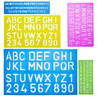Mr. Pen- Alphabet Templates, Alphabet Stencils, Pack of 5, Letter Stencils, Template Letters, Stencils Letters and Numbers, Art Stencils, Drawing Tools, Drafting Supplies, Tracing Letters and Numbers