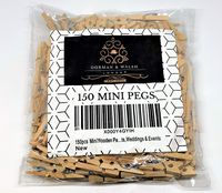 150pcs Natural Wooden Mini Clothespins for Holding Photo Paper, Dorman & Walsh Mini Pegs for Decorative Photo Wall, DIY Decoration's, Tiny Wooden Clothes Pegs, for Arts & Crafts, Weddings, Cocktails