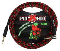 Pig Hog PCH10PLR 1/4" to 1/4" Right-Angle Tartain Plaid Guitar Instrument Cable, 10 Feet