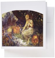 3dRose Image of Nouveau Painting by Mucha Prophetess Greeting Cards, Set of 6 (gc_180623_1)