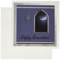 3dRose Ramadan Lantern with Moon in the Window - Greeting Cards, 6 x 6 inches, set of 12 (gc_22457_2)