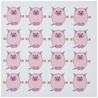 3dRose Piggy Power - Pink Pig Print - Greeting Cards, 6 x 6 inches, set of 12 (gc_6295_2)