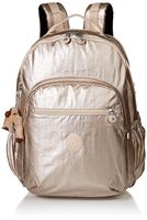 Kipling womens Seoul GO XL Sparkly Gold Laptop Backpack, SPARKLYGLD, One Size