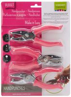 Darice Soft-Handled Hole Punch Cut-Out Rounds Set - Includes 1/16", 1/8" and 5/16" Hole Punches - Cage to Catch Scraps to Reduce Mess - for Scrapbooking, Cards, Crafts and More (Pack of 3 Punches)
