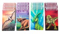 Spiral Notepad - 24-Pack Top Spiral Notebooks, Bulk Mini Spiral Notepads for Journaling, Note Taking, To-do Lists, Lined Paper, 4 Dinosaur Designs, 3 x 5 Inches