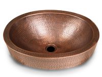Monarch Pure Copper Hand Hammered Skirted Sink, 17 inches (Drop In or Vessel)