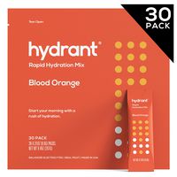 Hydrant Blood Orange Rapid Hydration Mix Version 2, Electrolyte Powder, Dehydration Recovery Drink Blend, Simple Ingredients, Vegan, 30pk