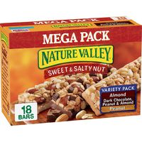 Nature Valley Peanut, Almond, Dark Chocolate, Sweet & Salty Bar Variety Pack,18 Count (Pack of 1)