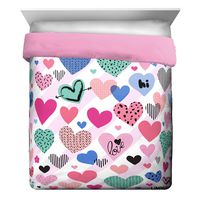 Jay Franco Limited Too Doodle Hearts Full/Queen Comforter - Super Soft Kids Bedding - Fade Resistant Microfiber (Official Limited Too Product)
