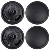 (4) JBL Control 18C/T-BK 8" 70v Commercial Black Ceiling Speakers for Restaurant