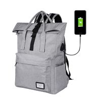 Canvas Backpack Laptop Travel Backpack Racksuck With USB Charging Port For College School Causual Daypack Shoulder Bag Fit 14 Inch Laptop(White)