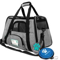 PetAmi Premium Airline Approved Soft-Sided Pet Travel Carrier | Ventilated, Comfortable Design with Safety Features | Ideal for Small to Medium Sized Cats, Dogs, and Pets (Large, Heather Gray)
