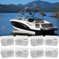 (8) Rockville HP4S 4" Marine Box Speakers with Swivel Bracket for Boats